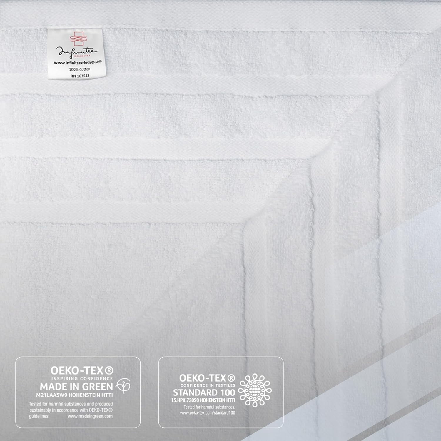 Premium Brilliant White Bath Towels - Pack of 2 - 27 x 54 inches - Infinitee Xclusives