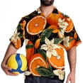 thumbnail image 4 of Tangerine Men's Short Sleeve Beach Shirts, Casual Printed Poplin Button Down, Unisex Summer Hawaiian Shirt, 4 of 6