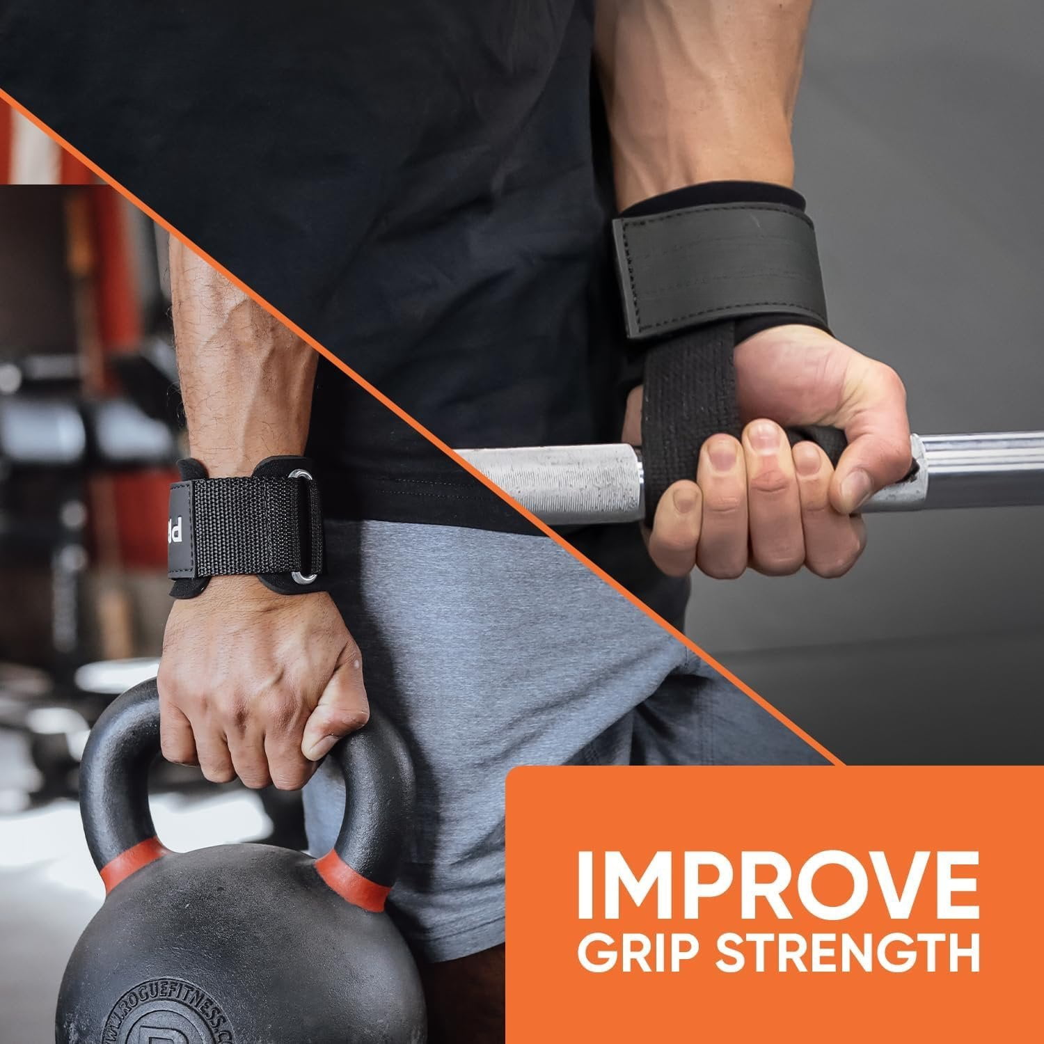 A pair + mesh bag Weight Lifting Straps  Long Wrist Straps for Weightlifting - Padded Neoprene Lifting Straps Gym with Non Slip  Grip Men and Women - Weightlifting Wrist Straps
