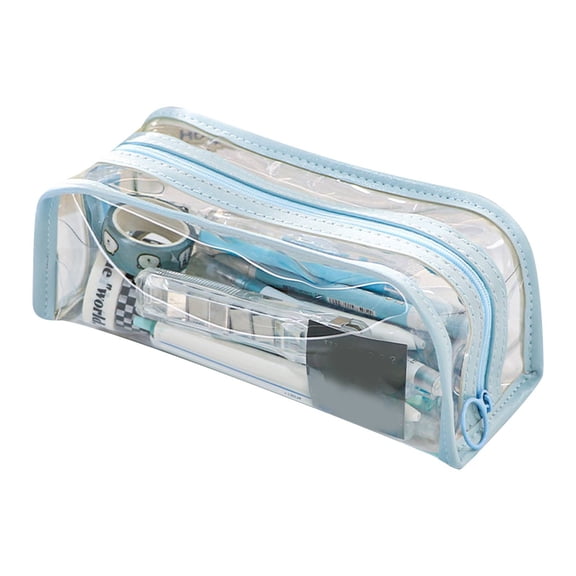Hvmvliv Transparent Multifunctional Pencil Case with Handle Detachable Pen Holder Large Capacity Storage for Stationery