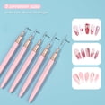 thumbnail image 3 of Juego de pinceles para uñas ZEOHBETY Metallic, 5 piezas, nailon rosa, 3 of 7