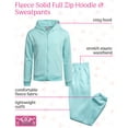 thumbnail image 2 of Real Love Girls' Activewear Sets - 2 Piece Fleece Full Zip Hoodie Sweatshirt and Sweatpants (7-16), 2 of 7