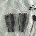 thumbnail image 5 of Womens Handmade Knitted Autumn Winter Gloves Retro Crochet Gloves, 5 of 5