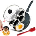 thumbnail image 1 of Sartén para escalfar huevos Eggssentials, 25 cm, granito, antiadherente, 2 en 1, 1 of 6