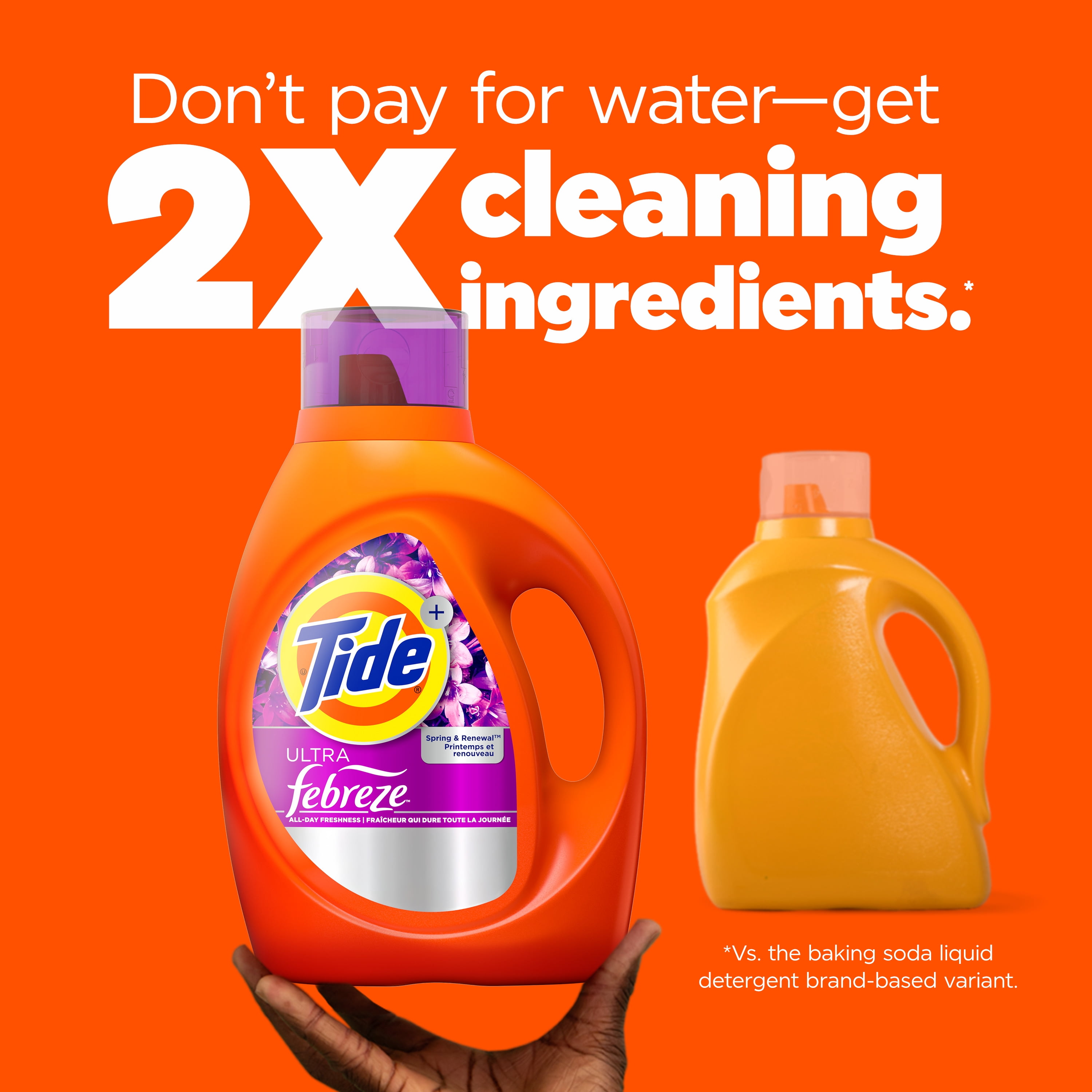 Tide Ultra Febreze Liquid Laundry Detergent, Spring and Renewal Scent, 117 fl oz, 83 Loads