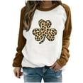 thumbnail image 1 of QIPOPIQ Chandails à Manches Longues pour Femmes T-Shirts de la Saint-Patrick T-Shirts de la Saint-Patrick pour Dames T-Shirt Trèfle Vert Chandail T-Shirts de la Saint-Patrick Col Rond T-Shirts de Fête T-Shirts Graphiques Aubaines, 1 of 4