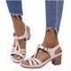 thumbnail image 3 of Moda mujer diapositiva ahueca hacia fuera cómodas sandalias de tacón alto playa zapatos casuales Wmkox8yii  hfjk78, 3 of 9