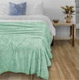 thumbnail image 6 of PAVILIA Mint Green Throw Blanket for Couch Bed, Soft Fleece Throws for Sofa Chair, Fuzzy Waffle Textured Blanket, Cozy Warm Lightweight All Season Blanket Throw, 50x60, 6 of 8