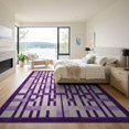 thumbnail image 3 of ODIKA 9'x12' Washable Area Rug Purple Abstract Bold Interlocking Swirl Ombre Gradient Boho Bordered for Great Room, Indoor Concept, Large Living Low Pile, Flatwoven, 3 of 7
