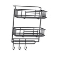 thumbnail image 1 of Estante lateral para nevera, estante de almacenamiento de especias con gancho, estante de puerta de Metal, estantes para condimentos sobre la puerta, 2 capas, 1 of 8