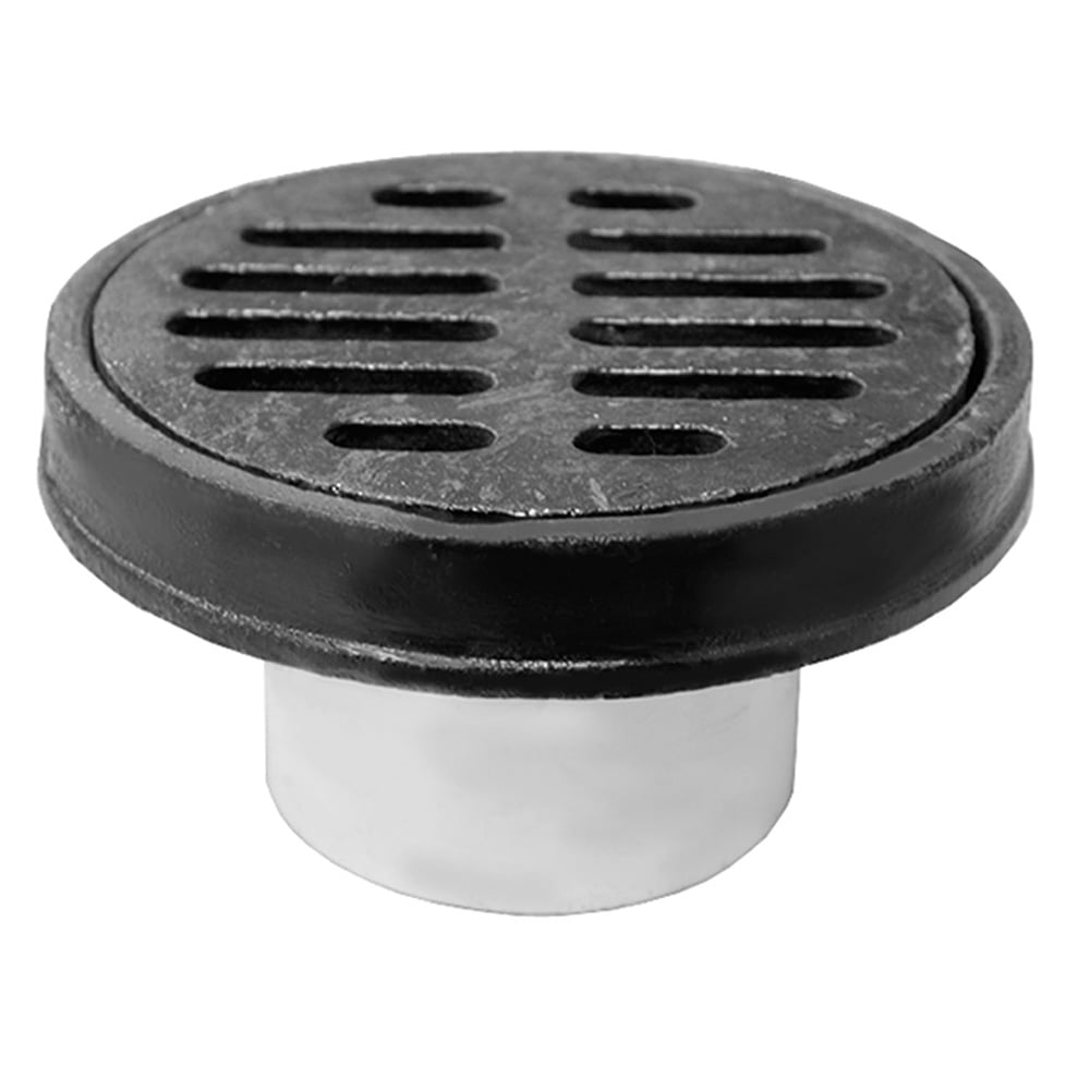 2" x 3" General Purpose PVC Drain with Cast Iron Ring and Strainer