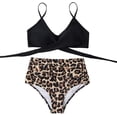 thumbnail image 3 of Women Criss Cross High Waisted String Floral Printed 2 Piece Bathing Suits, 3 of 4
