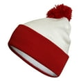 thumbnail image 3 of COUVER White Red Pom Pom Cuff Beanie Hat 12" for Costume or Winter, 1PC, 3 of 8