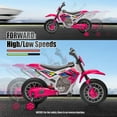 thumbnail image 5 of JOYLDIAS 12V Ride On Motorcycle Dirt Bikes for Kids with Training Wheels, Spring Suspension, Rose Pink, 5 of 8