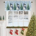 thumbnail image 4 of Snowman Christmas Tree Valances for Windows, 42 x 18in, Snowflake Scarf Hat Xmas Winter Blue Rod Pocket Kitchen Valance Curtain Light Filtering Window Treatments for Living Room Bedroom, 1 Panel, 4 of 7