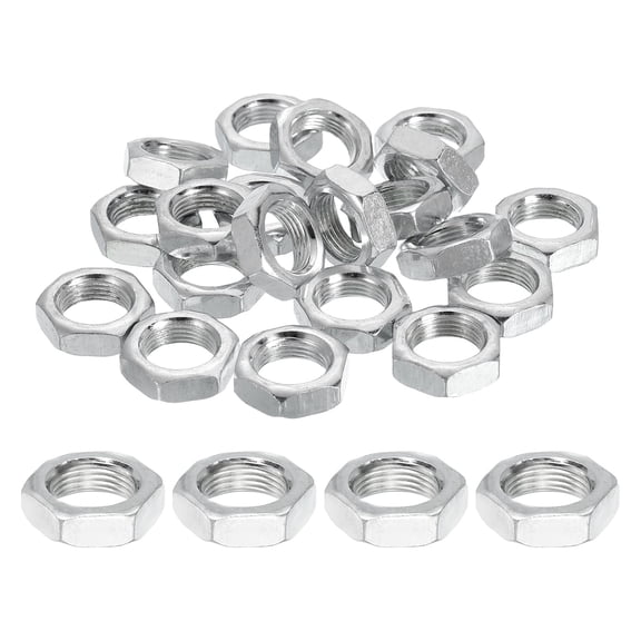Uxcell M13x1x6x19mm Steel Hex Nuts, 25Pcs Metal Screw Nuts Fasteners, 19mm Width