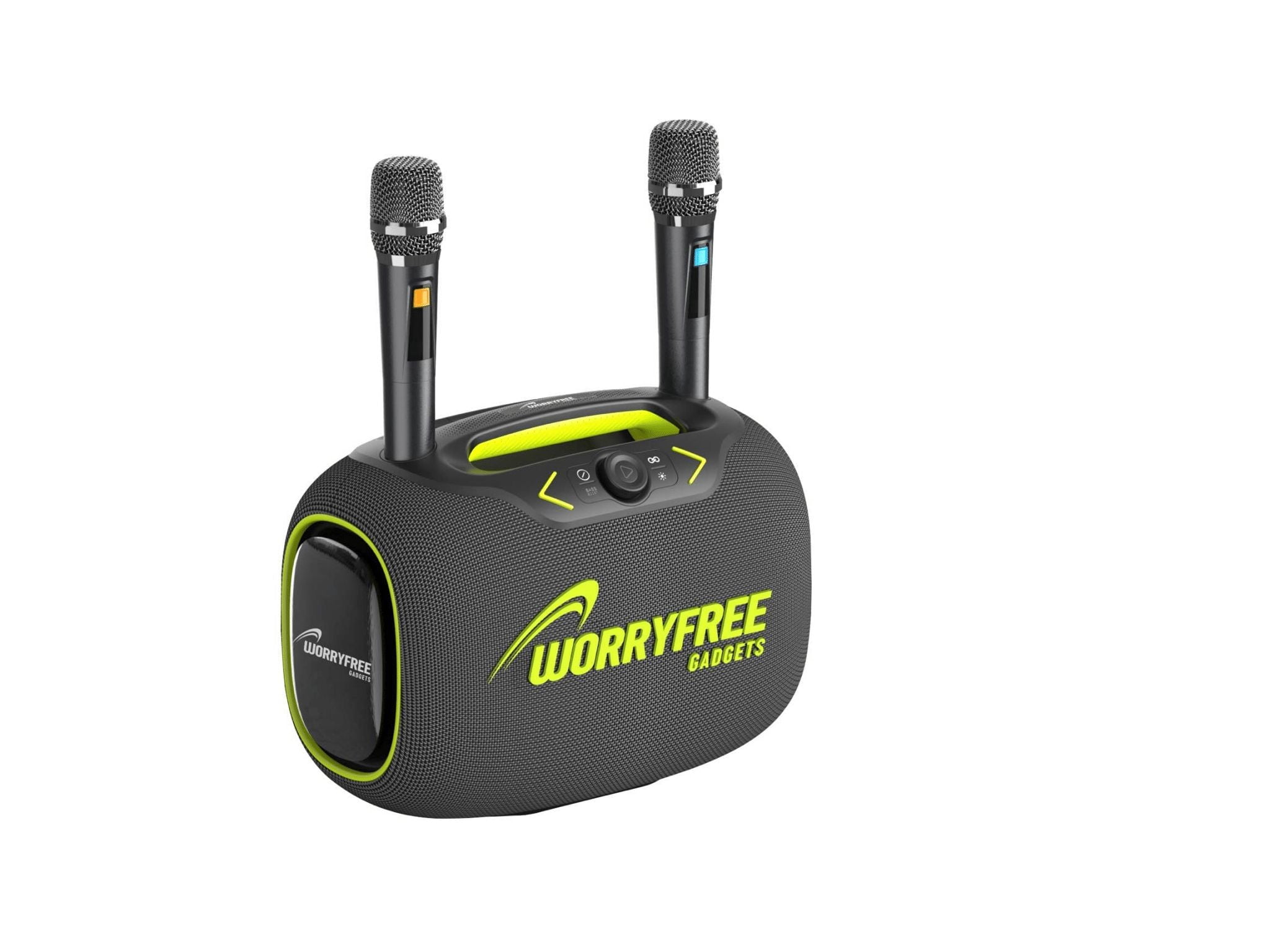 Party Box-Wireless 120W Portable Waterproof  Bluetooth Karaoke Speaker with a Tripod & Two Microphones, Gray