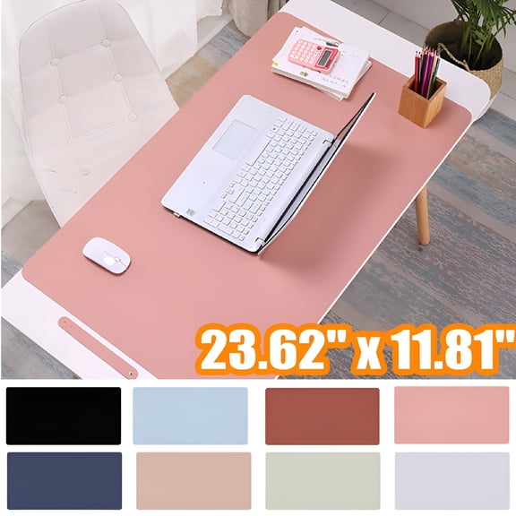 LAMIRO Non-Slip Desk Pad,Mouse Pad,Waterproof PVC Leather Desk Table Protector,Ultra Thin Large Desk Blotter,Easy Clean Laptop Desk Writing Mat for Office Work/Home/Decor-23.62" x 11.81"