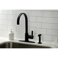 thumbnail image 3 of Kingston Brass LS8710CTLBS Continental Single-Handle Kitchen Faucet with Brass Side Sprayer, Matte Black, 3 of 7