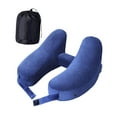 thumbnail image 4 of Almohada cervical de viaje con soporte cervical para coche, avión y funda desmontable. Azul marino, 4 of 9