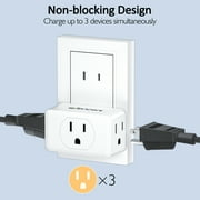 LENCENT 2 to 3 Prong Outlet Plug Adapter, Multi Wall Plug splitter,3 Way Outlet Extender,Travel Power Adaptor 3 AC for US to Japan-Type A,2 PACK