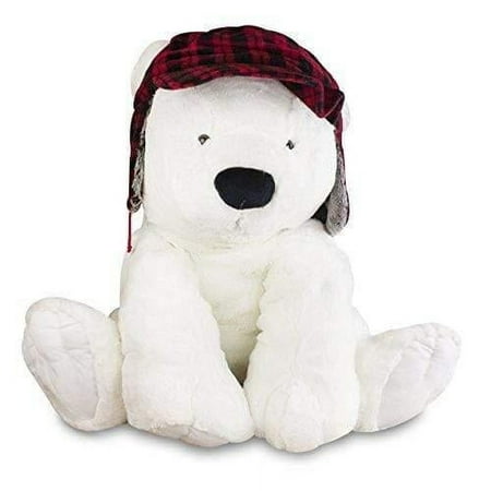 UPC: 0034054151227 | Gitzy Jumbo Polar Bear with Hunting Hat – Plush Teddy Bear – Large Stuffed Animal – 2.5 Feet Tall