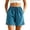 Blue, variant on BUIGTTKLOP Cotton Shorts for Women Drawstring High Waisted Lounge Shorts Summer Casual Loose Embroidered Comfortable Breathable Shorts