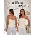 thumbnail image 4 of Strapless Tube Tops for Women Backless Going Out Bandeau Top Sexy Trendy Off Shoulder Side Split Summer Bustier Tops, 4 of 5