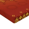 thumbnail image 2 of Ambesonne Leaf Fitted Sheet, Traditional Saree, Queen Size, Marigold Orange, 2 of 3