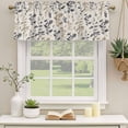 thumbnail image 2 of 2 Pack Valances for Window, Grey Brown Botanical Short Curtains for Kitchen Bedroom Living Room, Rustic Country Spring Floral Summer Leaf Rod Pocket Small Window Treatment Valance Drapes 42 x 18 Inch, 2 of 8