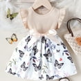 thumbnail image 5 of Robe d'Été pour Fille, Robe Tricotée Sans Manches pour Tout-Petit avec Imprimé Papillon, Robe Décontractée à Col Rond Longueur Genou pour Enfants, Tenue Quotidienne et Jeu, 5 of 5