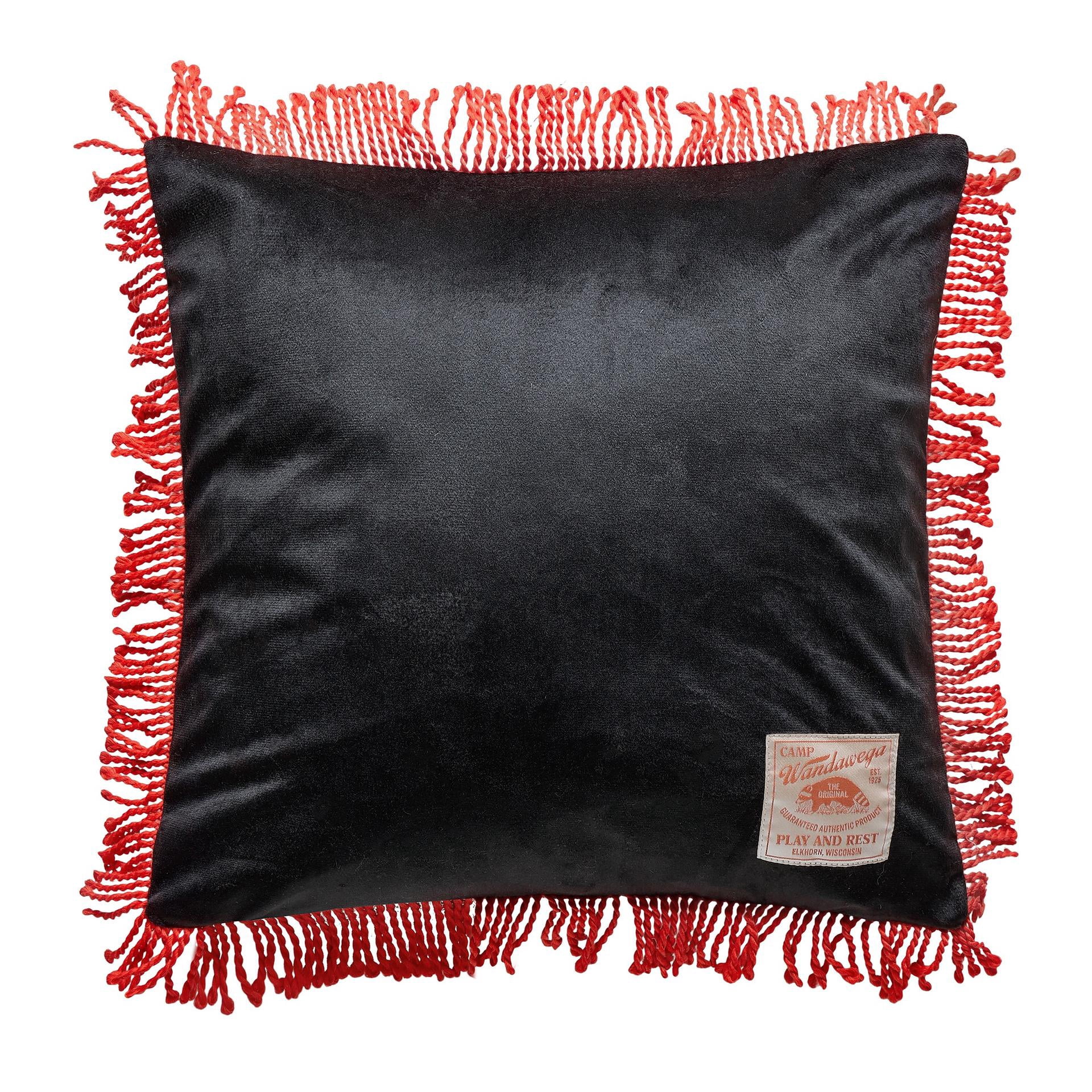 Camp Wandawega Elk Needle-Punch Throw Pillow with Fringe by Makers Collective, 18" Square, Adults/Teens