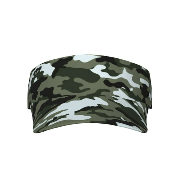 Gray Camouflage Print Sport Visor Hats Sun Protection Outdoor Activity For Women Men