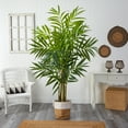 thumbnail image 3 of Nearly Natural 8' King Palm Artificial Tree in Handmade Natural Jute and Cotton Planter, 3 of 4