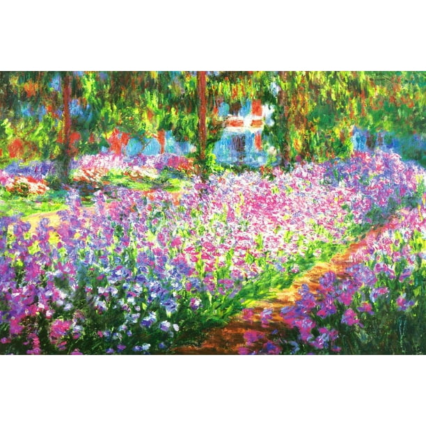 Claude Monet Irises in Monets Flower Garden Laminated Poster36x24