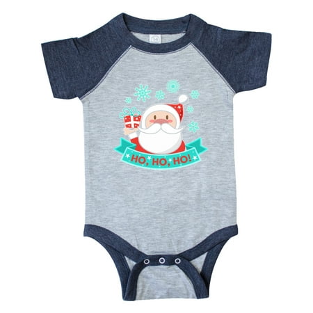 

Inktastic Santa Claus with Snowflakes Ho Ho Ho Gift Baby Boy or Baby Girl Bodysuit