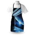 thumbnail image 3 of Outer Space Apron Interstellar Airlock Shuttle Runway Gate Journey to the Stars Invasion View, Unisex Kitchen Bib Apron with Adjustable Neck for Cooking Baking Gardening, Blue Gray, by Ambesonne, 3 of 3