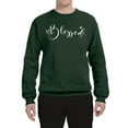 thumbnail image 2 of Wild Bobby, Blessed Inspirational Quote Heart Love, Inspirational/Christian, Unisex Crewneck Graphic Sweatshirt, Forest Green, Large, 2 of 3
