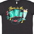 thumbnail image 4 of Inktastic Born in the 50's Record and Music Notes T-Shirt, 4 of 5