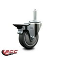 thumbnail image 2 of 4 Inch Thermo  Rubber Wheel Swivel 3/4 Inch Threaded Stem Caster with Brake, 2 of 2