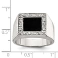 thumbnail image 3 of Sterling Silver Rhodium-plated Men's CZ & Onyx Ring, 3 of 6