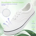thumbnail image 3 of AOMAIS Men Fashion Canvas Sneakers Non-slip Low top Shoes Comfortable Round Toe Walking Shoes Casual Lace up Tennis Shoes(White US7), 3 of 9