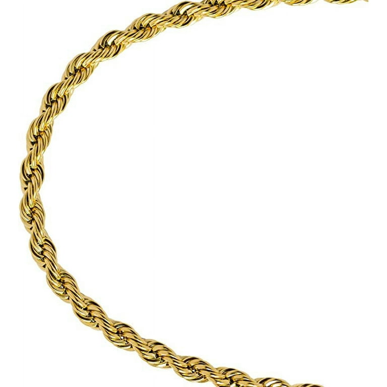 Dubai Collections Gold Chain Necklace Rope Lobster Clasp Chunky