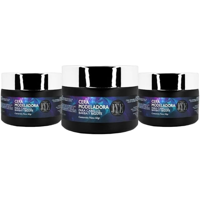 Set de 3 Frascos Cera modeladora para Cabello Barba y Bigote. Set de 3 Frascos