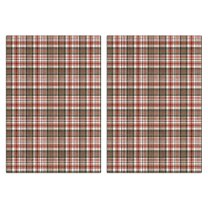 2 Pcs Funny Kitchen Towels,Red and Green Christmas Plaid Pattern Microfiber Dish Towels,Kitchen Tea Towels,Kitchen Towel Set (18" X 26")