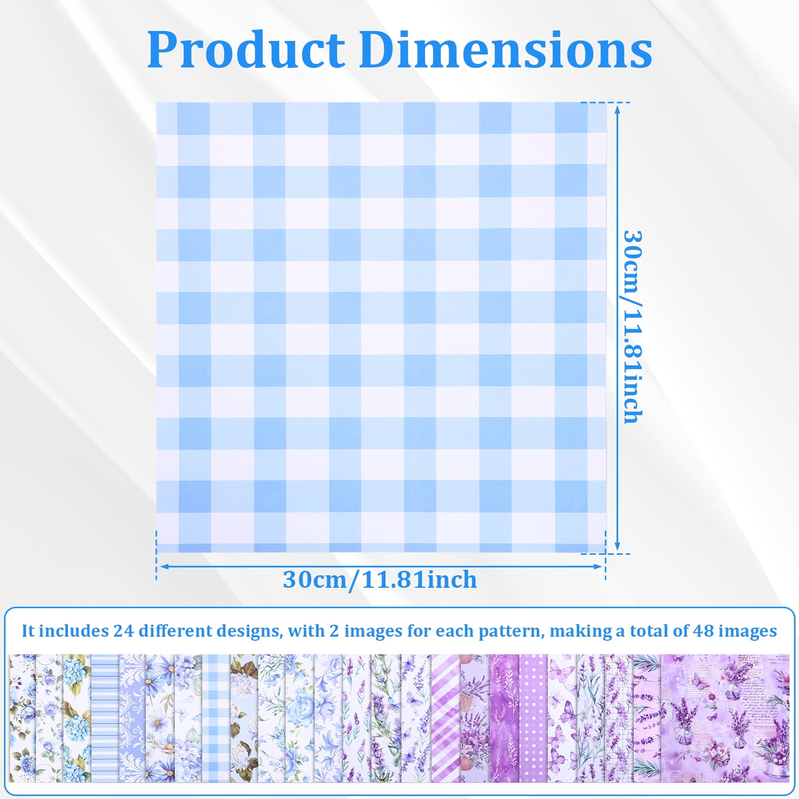 48Pcs Vintage Floral Scrapbook Paper Set Double Sided Flower Pattern Decorative Craft Paper for Birthday DIY Card