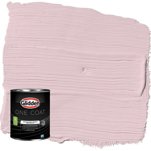 Glidden One Coat Rose Cloud / Pink Eggshell Interior Paint with Primer, 1 Quart