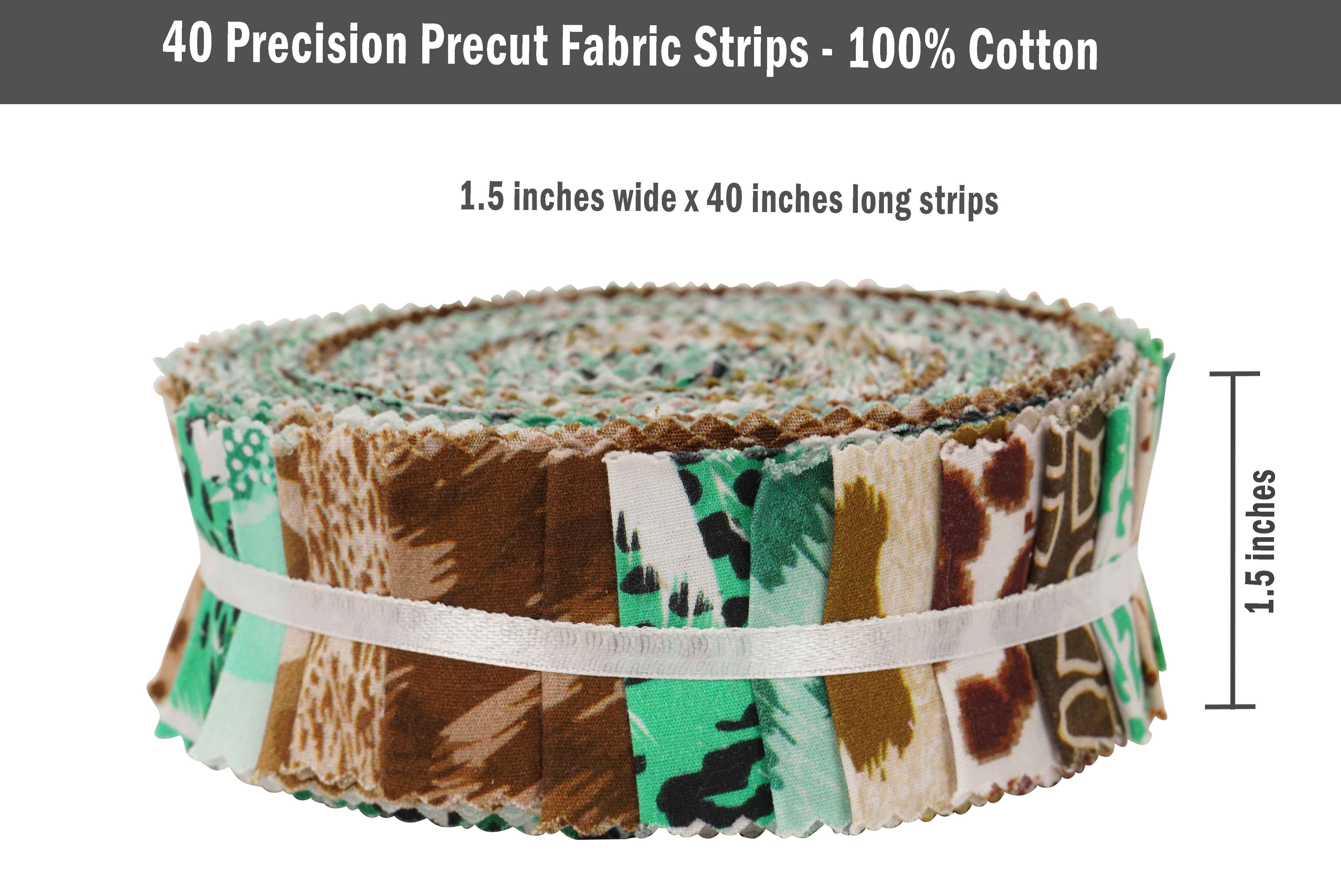 Soimoi 40Pcs Animal Skin Print Cotton Precut Fabrics For Quilting Craft Strips 2.5x42 inches Jelly Roll - Multicolor