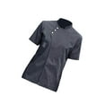 thumbnail image 1 of facefd Chef Jacket Short Sleeve Cooking Clothes Simple Short Sleeve Chef Jacket Chef Coat for Restaurant Gray 4XL, 1 of 8