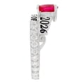thumbnail image 2 of JackAni 10k White Gold Simulated Ruby July Birthstone Gorgeous 2026 Graduation Ring - Size 9.75, 2 of 5
